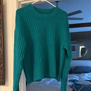 pistola Teal Ribbed Crewneck Sweater